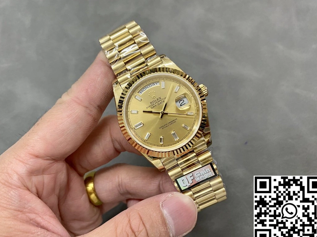 Date SmoothTexture Diamond 983 Steel Gold Hourmarker Factory Day M228238-0005 Dial Tungsten Rolex v5 QF 0715